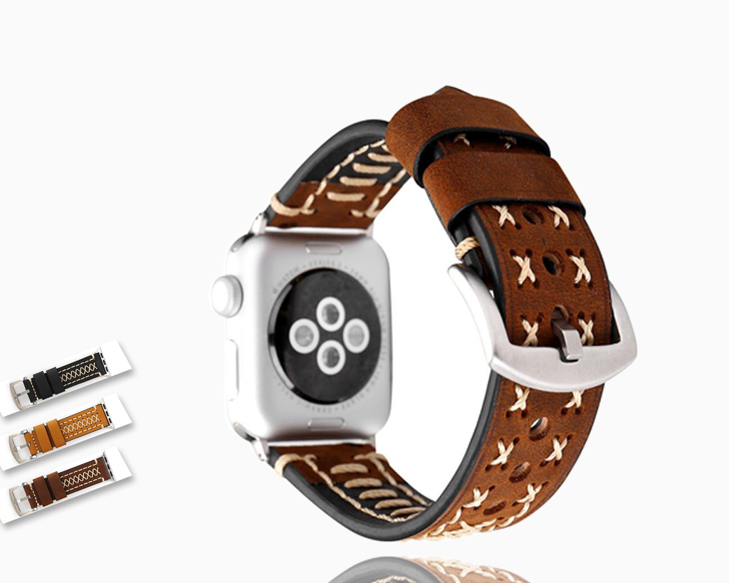 Watchbands Leather Stylish Strap For Apple Watch Band 44mm 40mm 42mm 38mm Handmade Wrist Pulseira Bracelet Correa iwatch series 5 4 3|Watchbands|Unisex