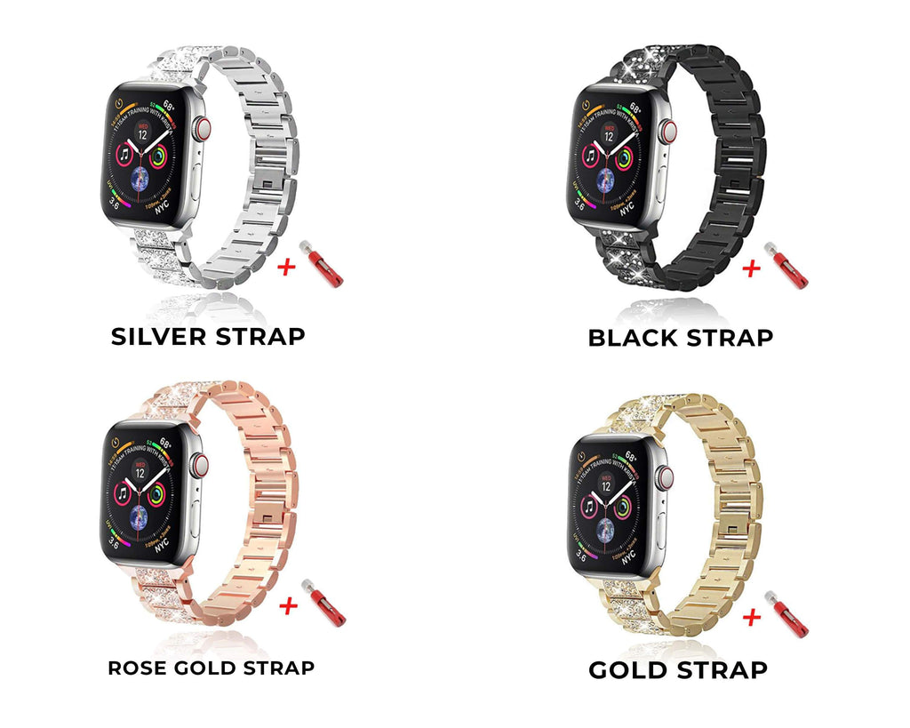 Watchbands Diamond Case+strap for iwatch band 42mm 38mm Stainless Steel bracelet correa apple watch 5 4 3 2 case+apple watch band 44mm 40mm|Watchbands|