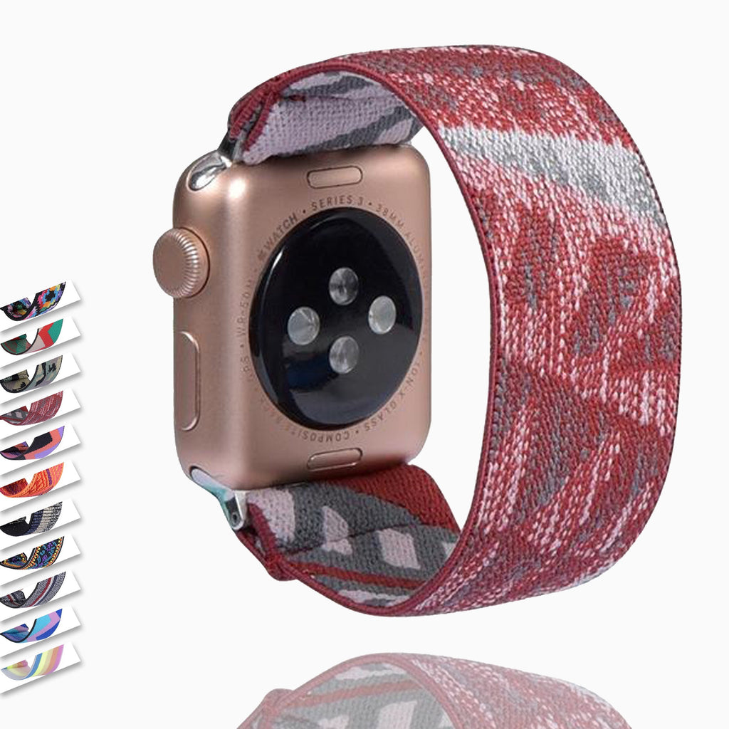 Watchbands Retro rugged red abstract apple watch band straps 38 40 42 44 mm series 6 5 4 3 2 1