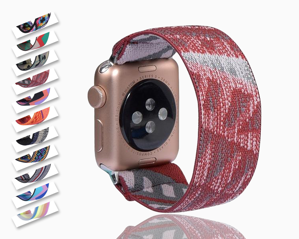 Watchbands Retro rugged red abstract apple watch band straps 38 40 42 44 mm series 5 4 3 2 1