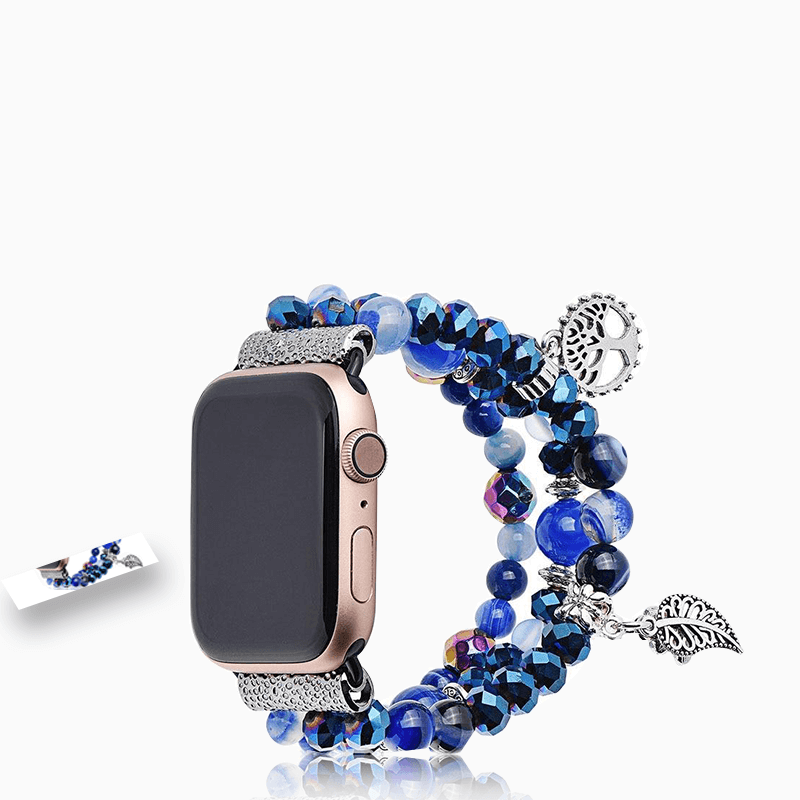 Watchbands Fashion Women Bead Strap Apple Watch Band Series 6 5 4 Bling Watchband