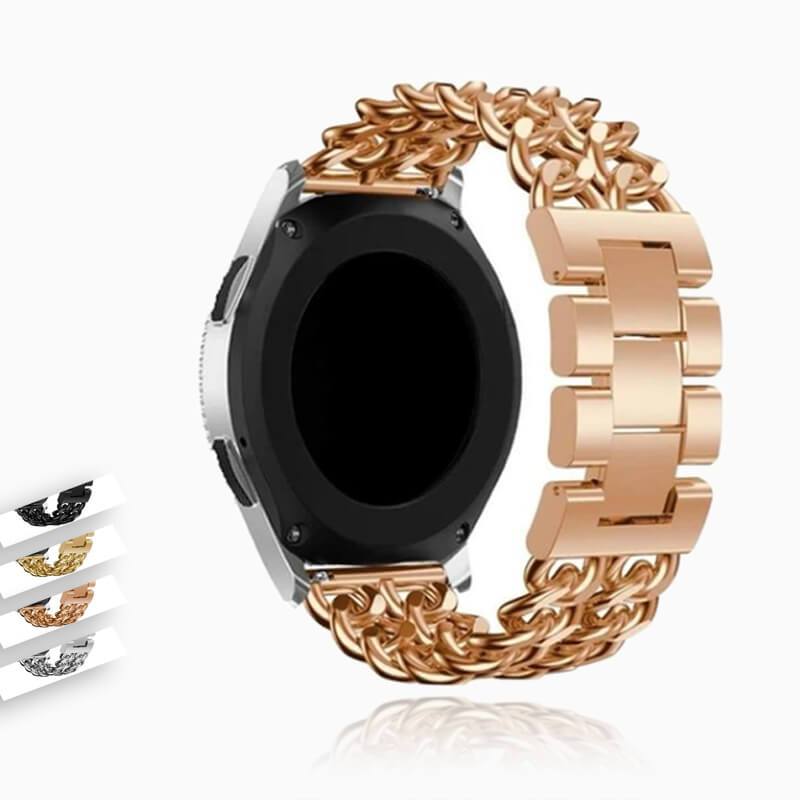 Home Samsung Gear S3 Galaxy Watch 46mm Watchband, Men Women Classic Cowboy Chain Luxury Steel Bracelet 22mm Replacement Wristband Strap Unisex