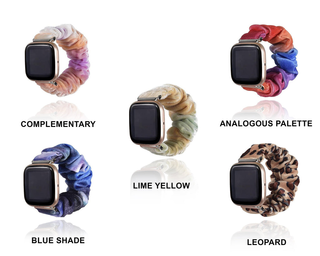 Watchbands Fitbit Versa/2/Lite 23mm, Beautiful Cute Ladies Scrunchies Wrist Strap Women Girls Soft Woven Replacement Elastic Fabric Band |Watchbands|