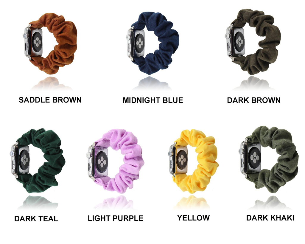 Watchbands Ladies Scrunchies Elastic Strap for Apple Watch Band Series 6 5 4 3 2 1 iWatch 38/40mm 42/44mm  bracelet Women belt Multi Colors Accessories