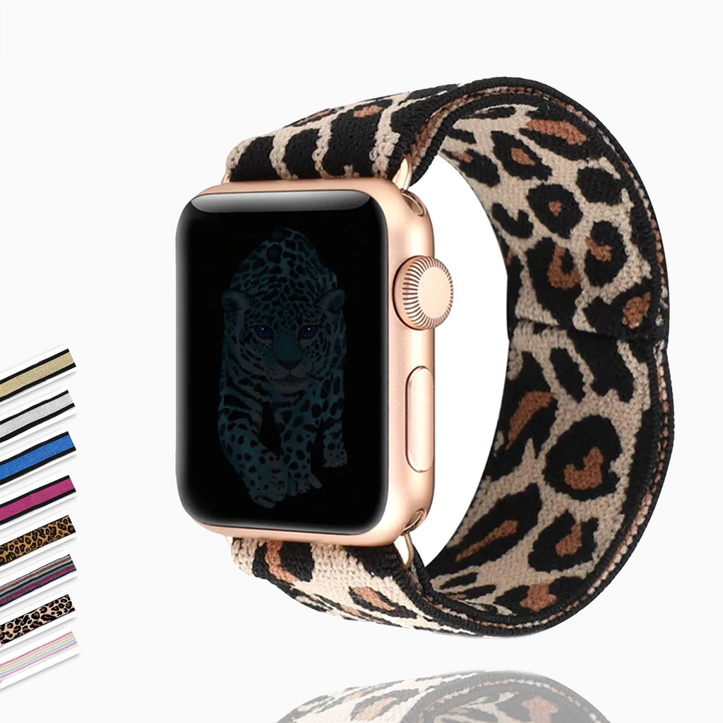 Home Cheetah Double Print Strap for Apple Watch Band Series 6 5 4 Watchband