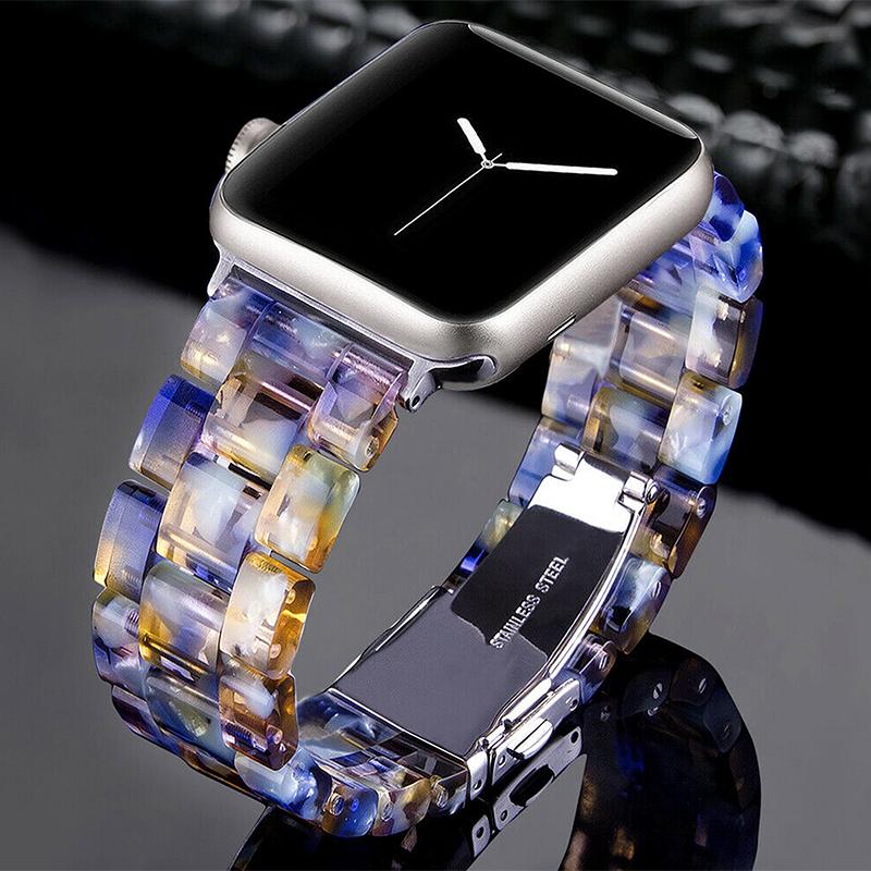 Watchbands Blue Water Design Color Apple Watch Resin Strap series 6 5 4 Watchband