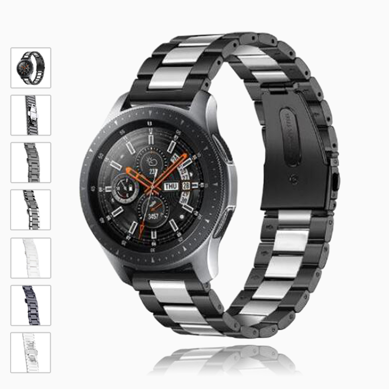 Watchbands Shiny Metallic and Matte Ceramic Strap For Samsung Galaxy watch 46mm Gear S3 Frontier 46 20/22mm Haylou Solar Watchband Black White - US Fast Shipping