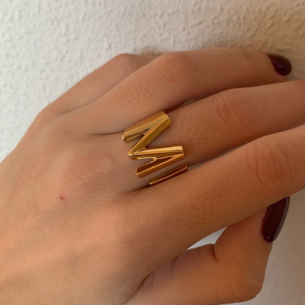 A-z Initial Letter Bracelet For Women Girls Gold Color Stainless