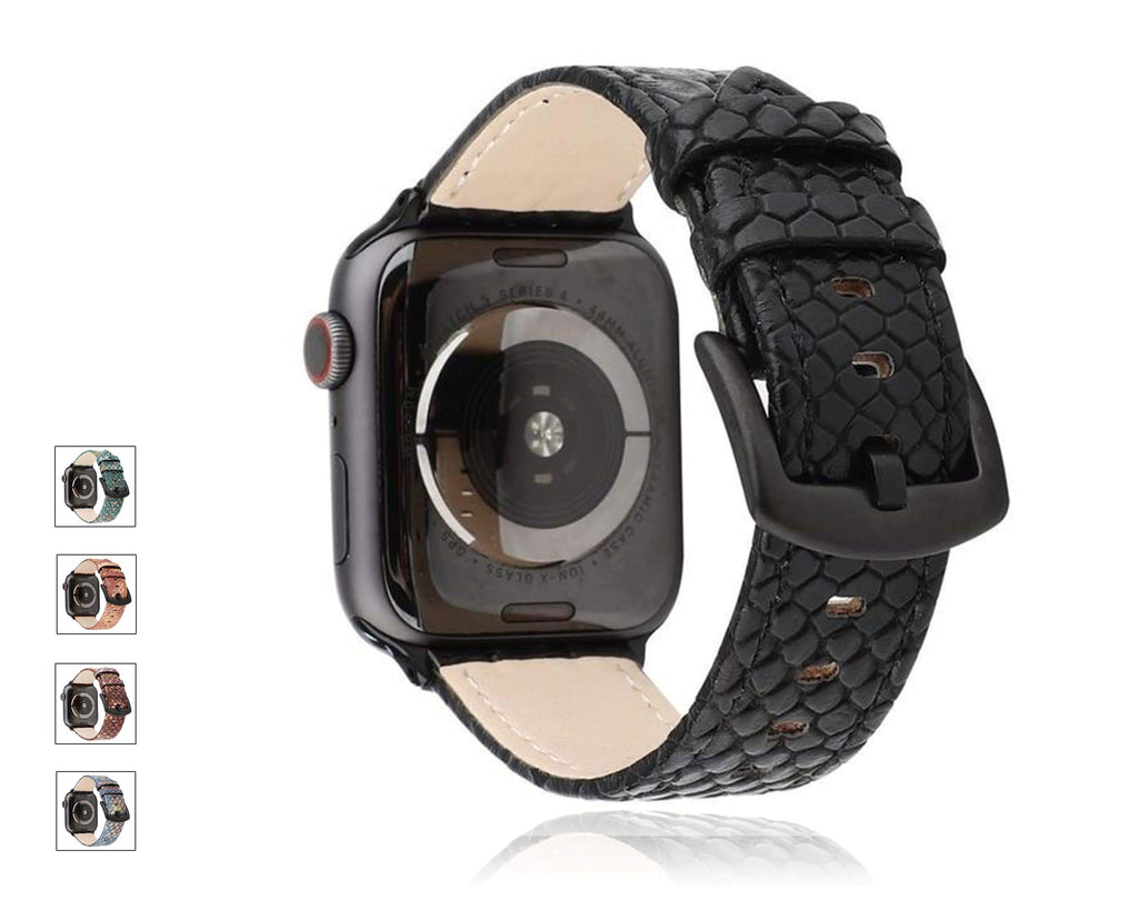 Watchbands Snake Skin Texture Leather Strap for Apple Watch Band Series 6 5 4 Men Women Bracelet Wristband iWatch 38mm 40mm 42mm 44mm Watchbands Unisex
