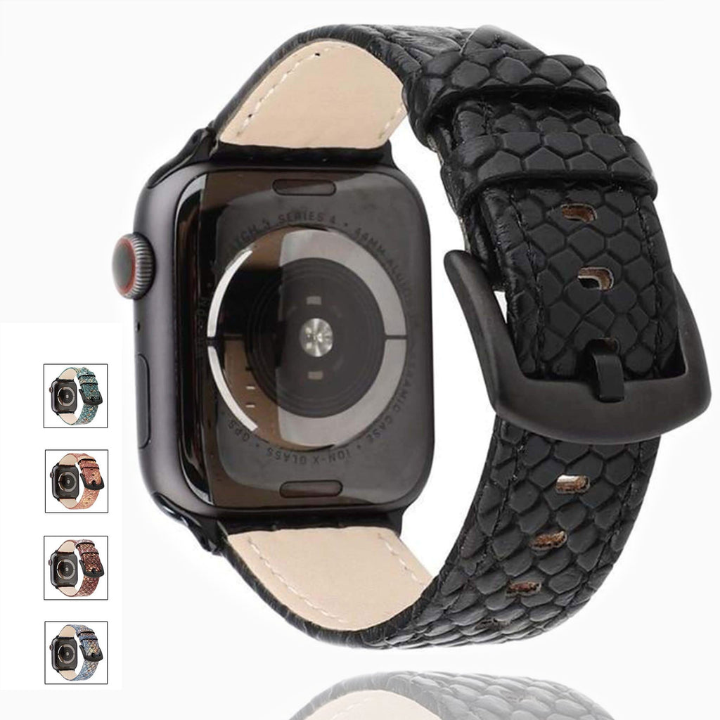 Watchbands Snake Skin Texture Leather Watchband for Apple Watch Band Series 6 5 4