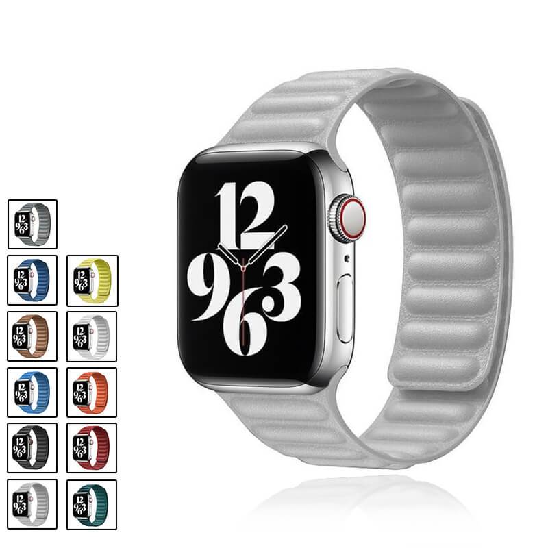 Watchbands Apple Watch Series 6 5 4 Watchband, Magnetic Leather Link Loop Strap