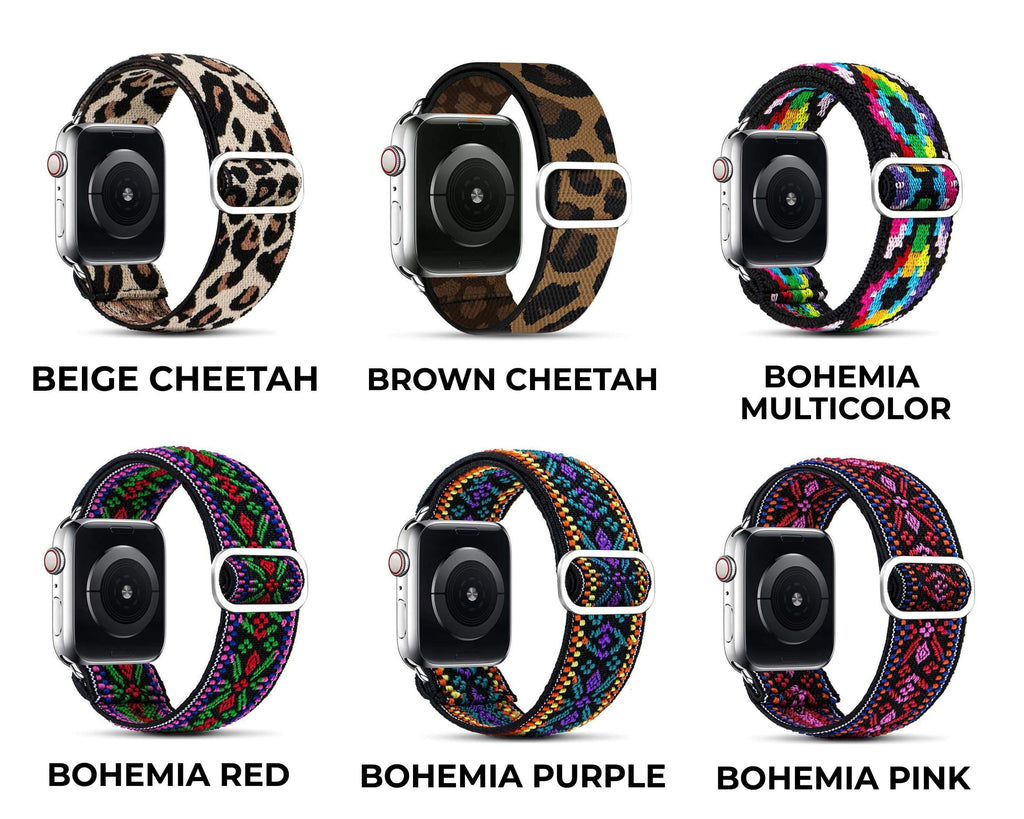 Home Scrunchie Strap for Apple Watch Band iWatch 38mm 40mm 42mm 44mm Bohemian Elastic Belt Single Loop Bracelet Series 6 5 4 Wristband Watchbands