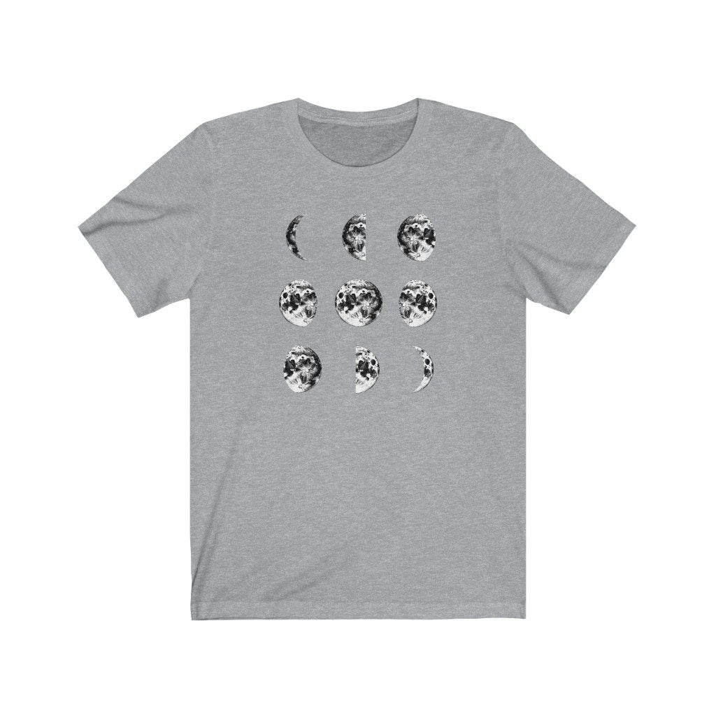 T-Shirt Athletic Heather / S Moon Phases Shirt - Moon Shirt - Moon Phases - Unisex