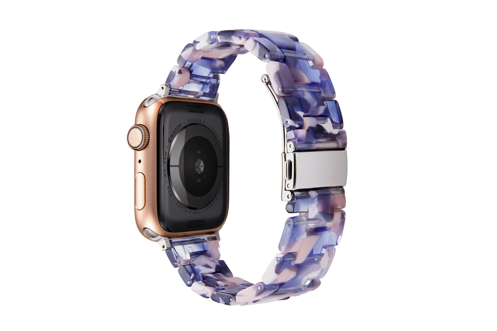Watchbands blue flower [1202] / 42mm or 44mm Resin Watch strap for apple watch 5 4 band 42mm 38mm correa transparent steel for iwatch series 5 4 3/2/1 watchband 44mm 40mm|Watchbands
