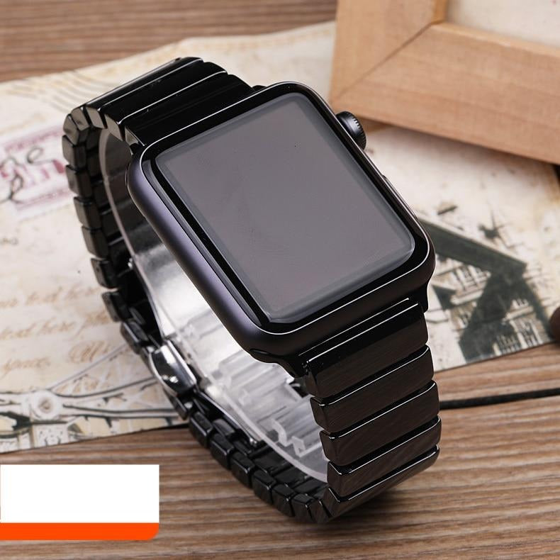 Ceramic Strap for Apple Watch Band 44mm 40mm 42mm 38mm Accessories Stainless Butterfly buckle bracelet iWatch series 6 se 5 4 3