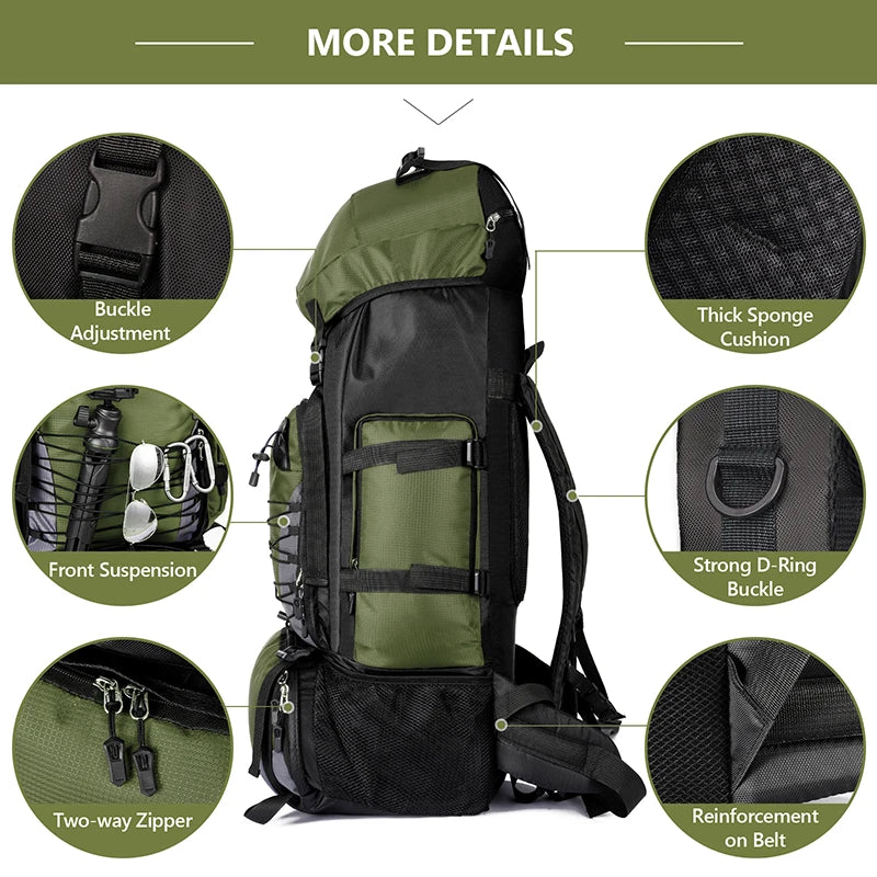 90L Travel Bag Camping Backpack Hiking Army Climbing Bags Mountaineering Large Capacity Sport Bag Outdoor Military Men Rucksack