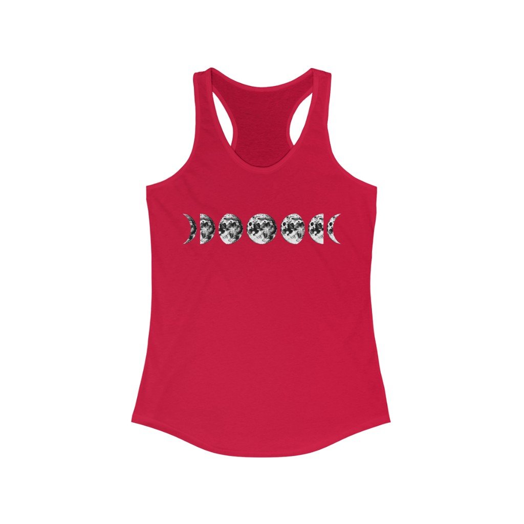 Tank Top Solid Red / XS Moon Phases Tank Top - Moon Tank Top - Moon Phases Tank Top