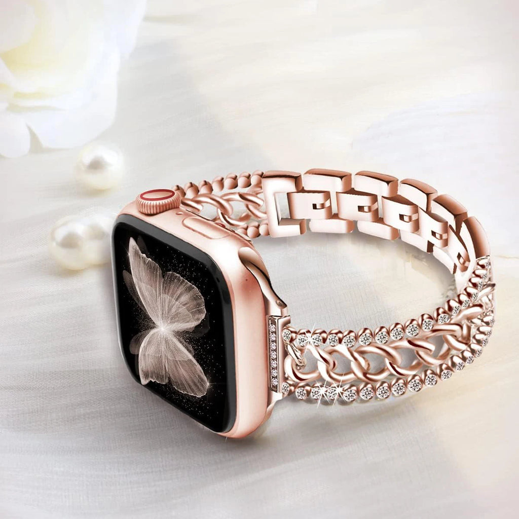 Chain Diamond Band for Apple Watch 49mm 45mm 42mm 44mm 38mm 40mm 41mm Rhinestone Loop Strap for iWatch Series 8/7/6/5/4/3/2/1/SE