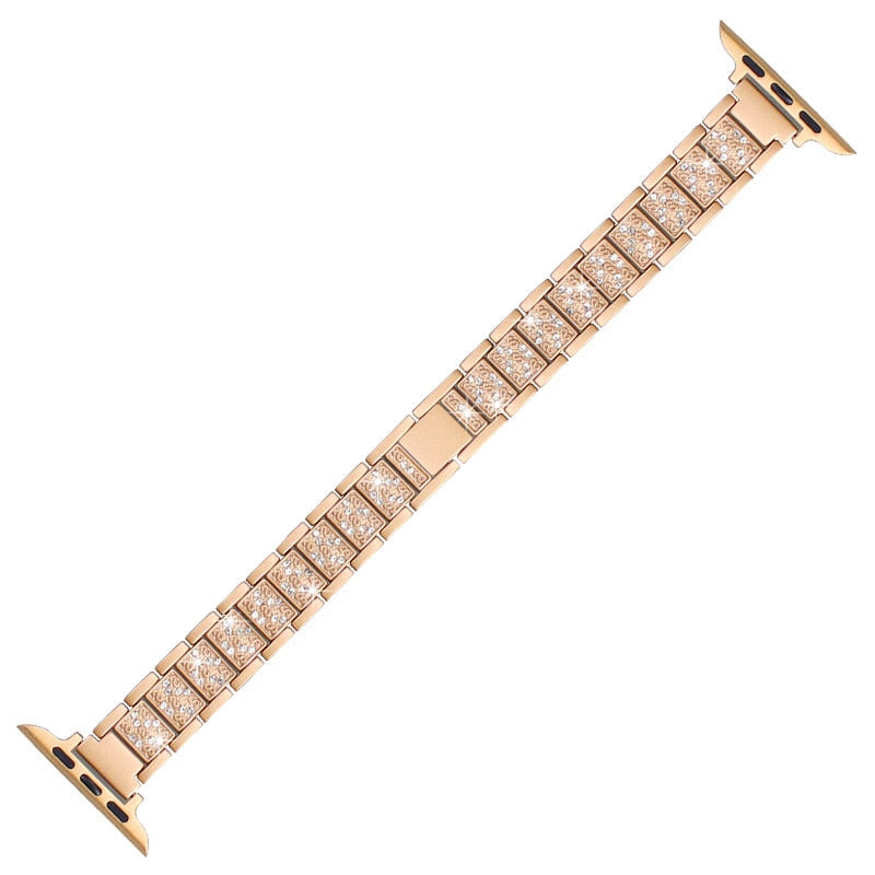 Luxury Lady Diamond Strap Apple Series 7 6 Steel  Loop Wrist Bracelet