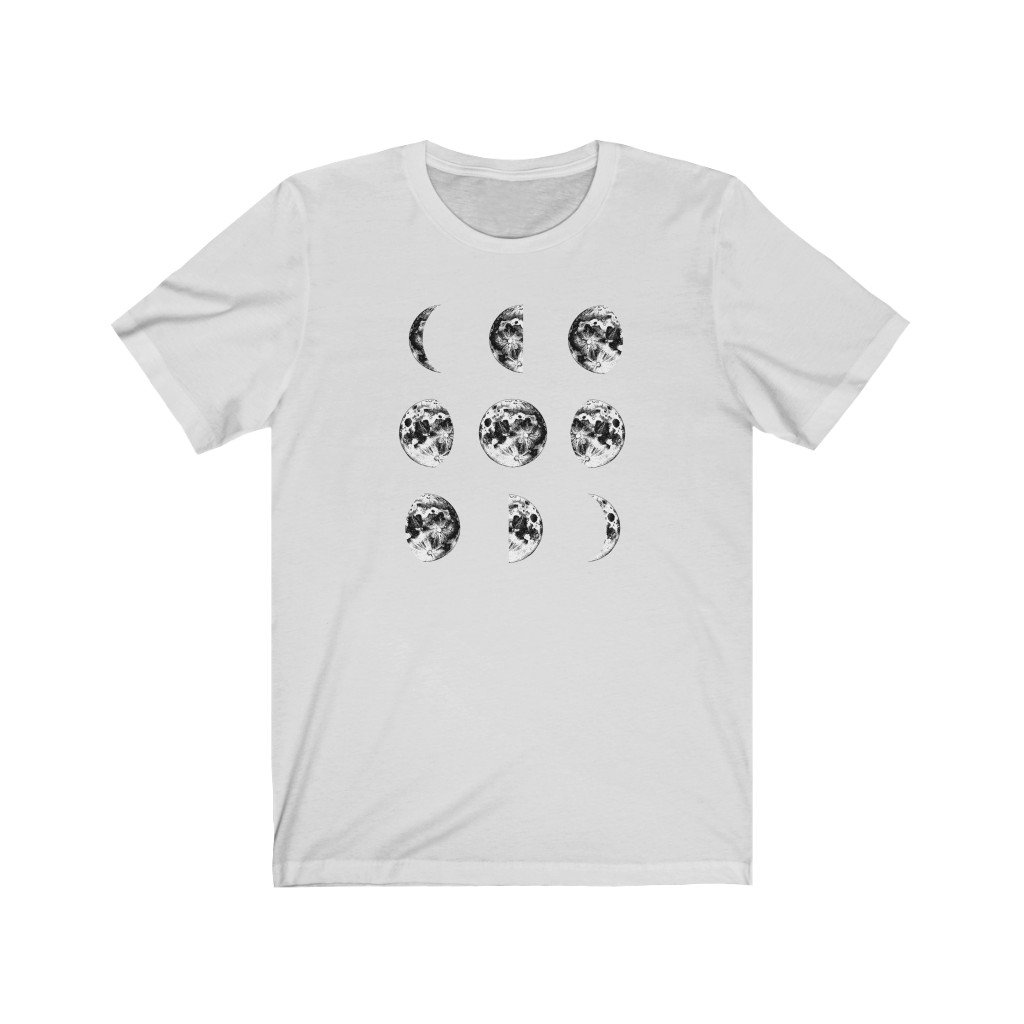 T-Shirt Ash / S Moon Phases Shirt - Moon Shirt - Moon Phases - Unisex