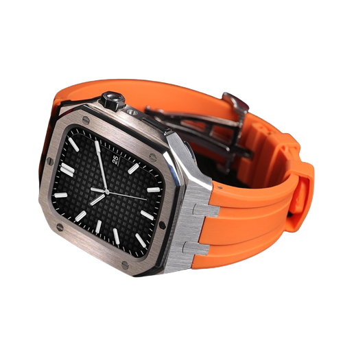 Modification Kit Metal Case+Rubber Silicone Correa For Apple Watch