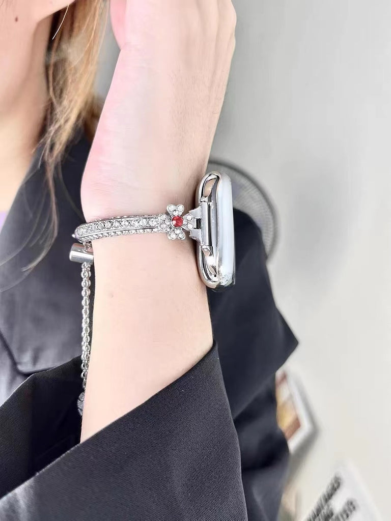 Diamond Metal Thin Strap for iwatch 7 41mm 45mm Luxury Women Slim Bracelet For Apple Watch Series 6 5 4 3 2 se 38 40mm 44mm 42MM| |