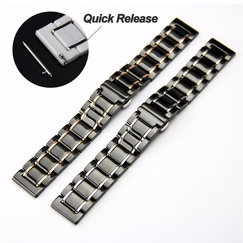 20mm 22mm 24mm Ceramic band For Samsung galaxy 3 active 46mm 42 Watch For Amazfit Pace/Stratos 2 /Bip Smart ceramic Luxury strap|Watchbands|
