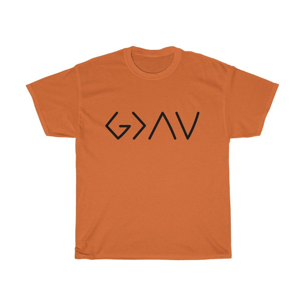 T-Shirt Orange / S God Is Greater Than The Highs And The Lows women tshirt tops, short sleeve ladies cotton tee shirt  t-shirt, small - large plus size