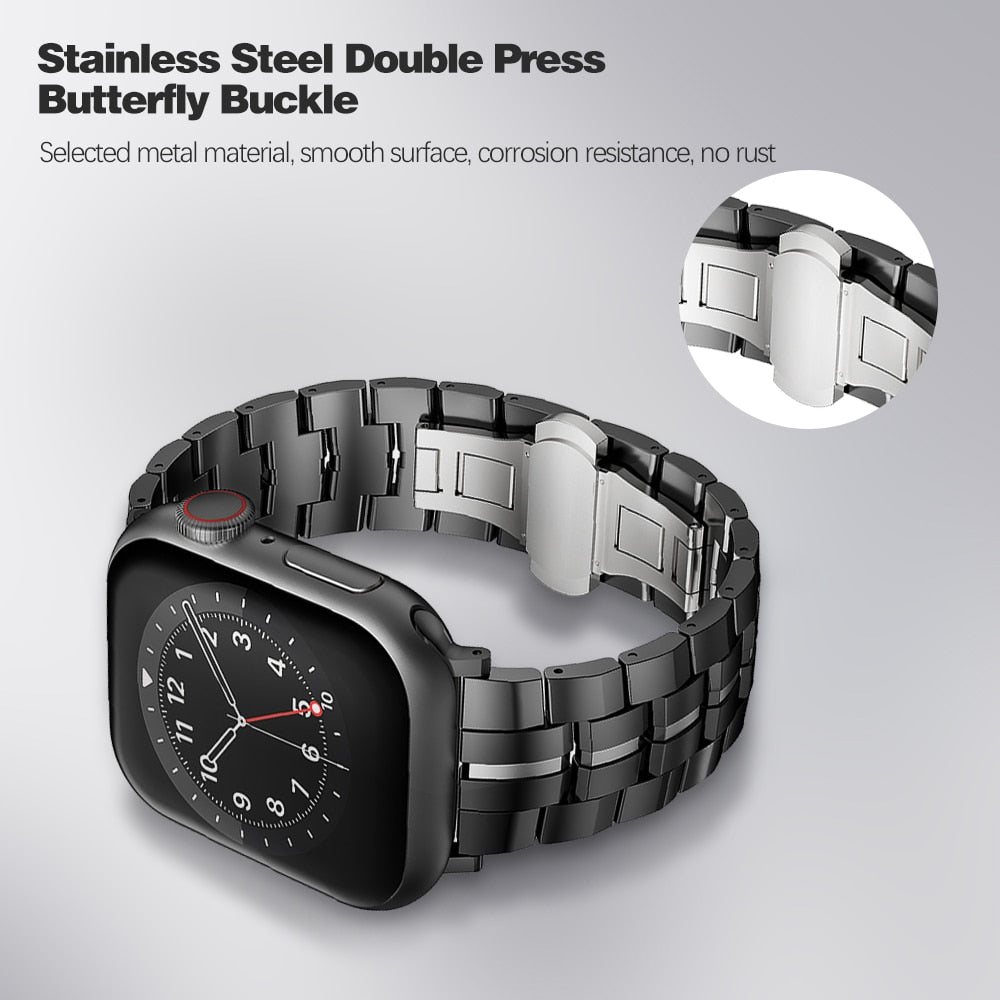 Steel Strap for Apple Watch Ultra Band 49mm 40mm 44mm Metal 38mm 42mm Replacement Bracelet IWatch Series 8 7 6 SE 5 4 45mm 41mm