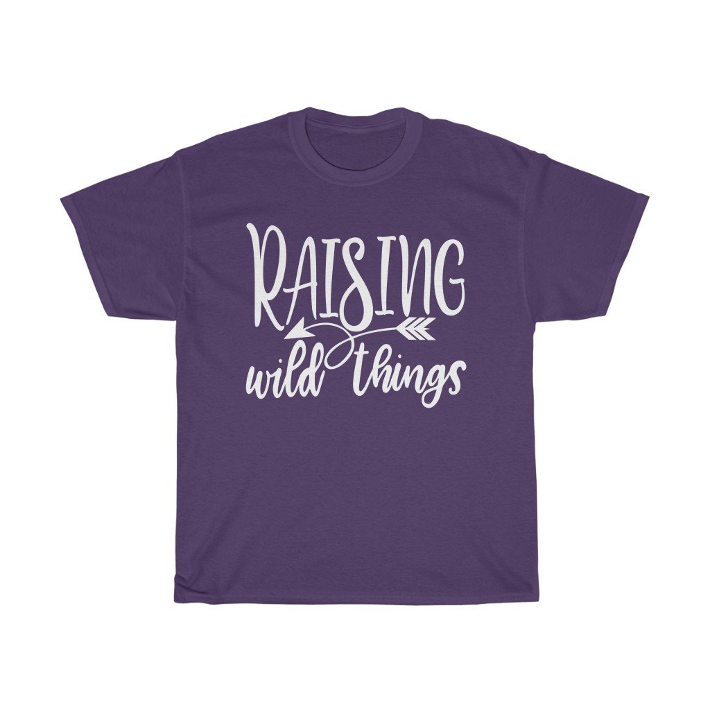T-Shirt Purple / S Raising Wild Things shirt, cute mom Top tee, Gifts for mother, unisex tshirt