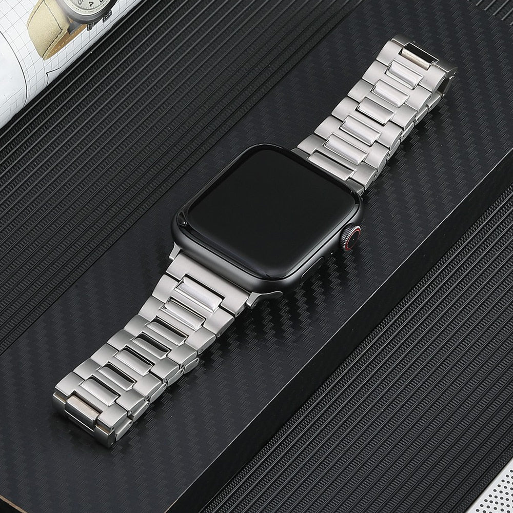 Luxury Titanium Band For Apple Watch Ultra 2 49mm 45 41 44 40 42MM Men  Business Strap For iWatch Series 9 8 7 6 SE 5 4 Bracelet
