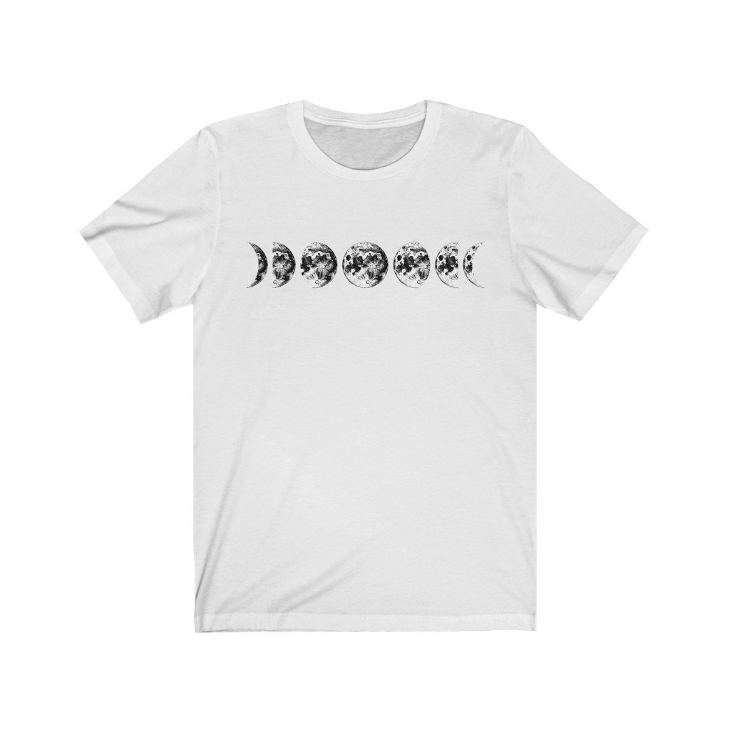T-Shirt White / S Moon Phases Shirt - Moon Shirt - Moon Phases - Unisex