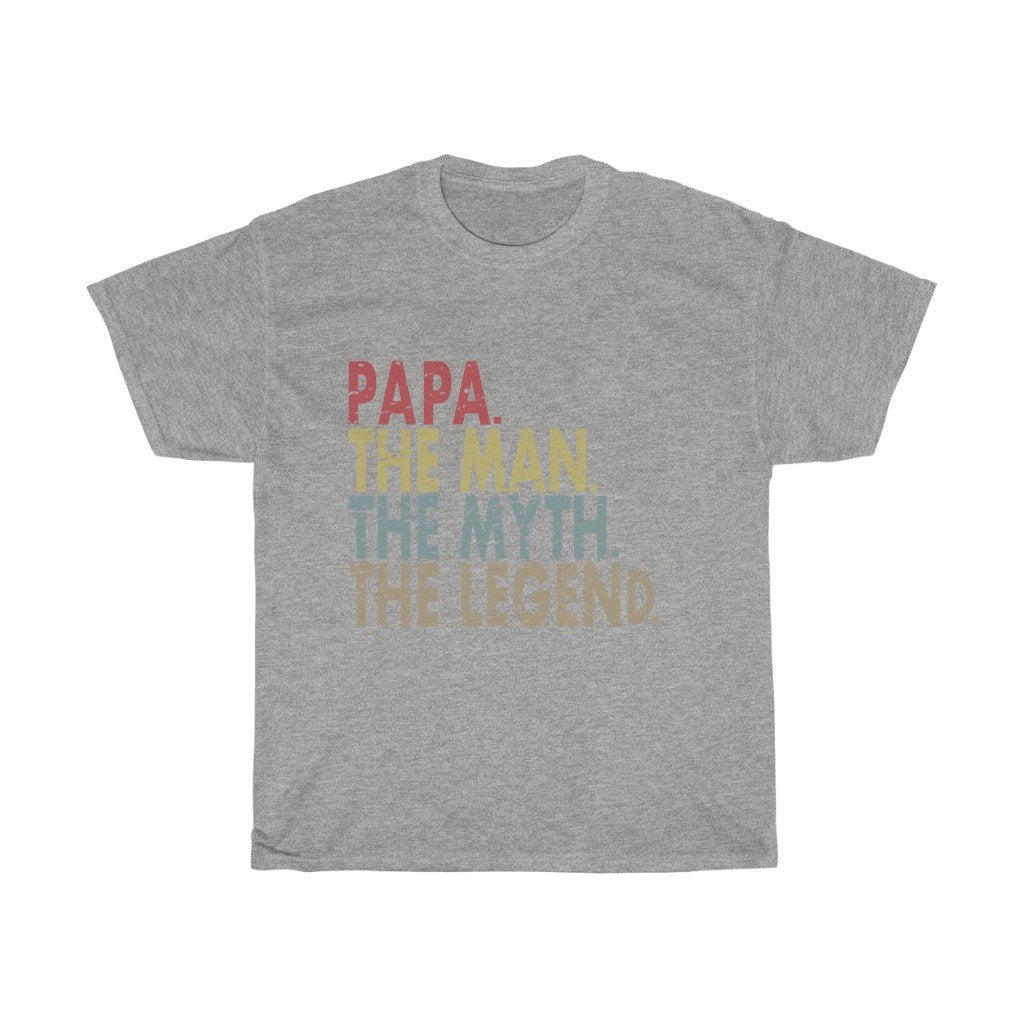T-Shirt Sport Grey / S Papa The Man The Myth The Legend men tshirt tops, short sleeve cotton man tee shirt t-shirt, small - large plus size