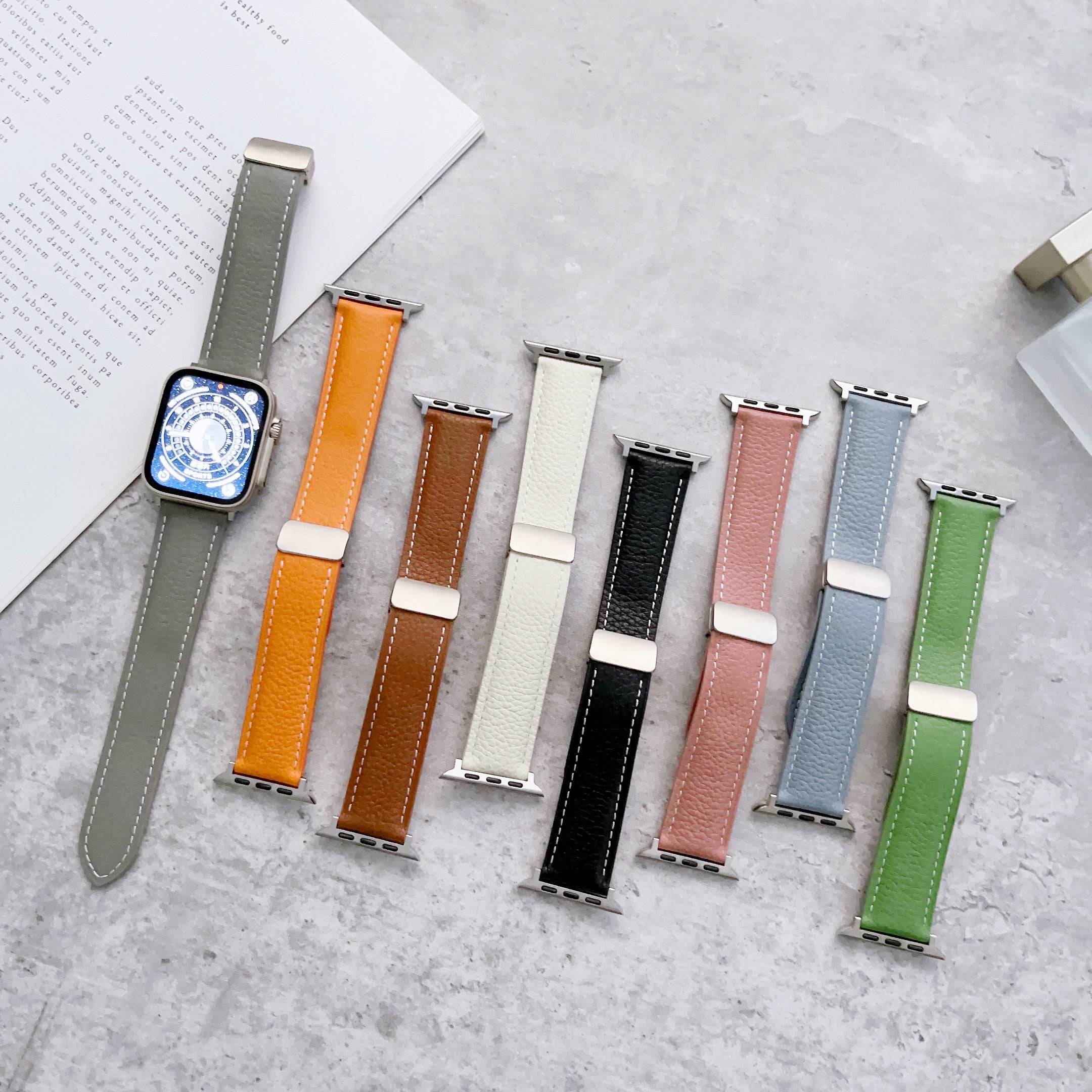 For Apple Watch Ultra/8/7/6/5/4 38/41/49mm Luxury Leather Loop Watch Band  Strap