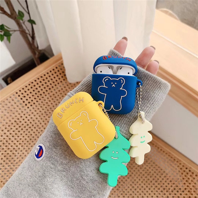 Cover for Apple Airpods 2/1 Case Silicone Cute Cartoon Bear Earphone Accessories Covers Airpod Pro Case Protective Case Air pods |Earphone Accessories|