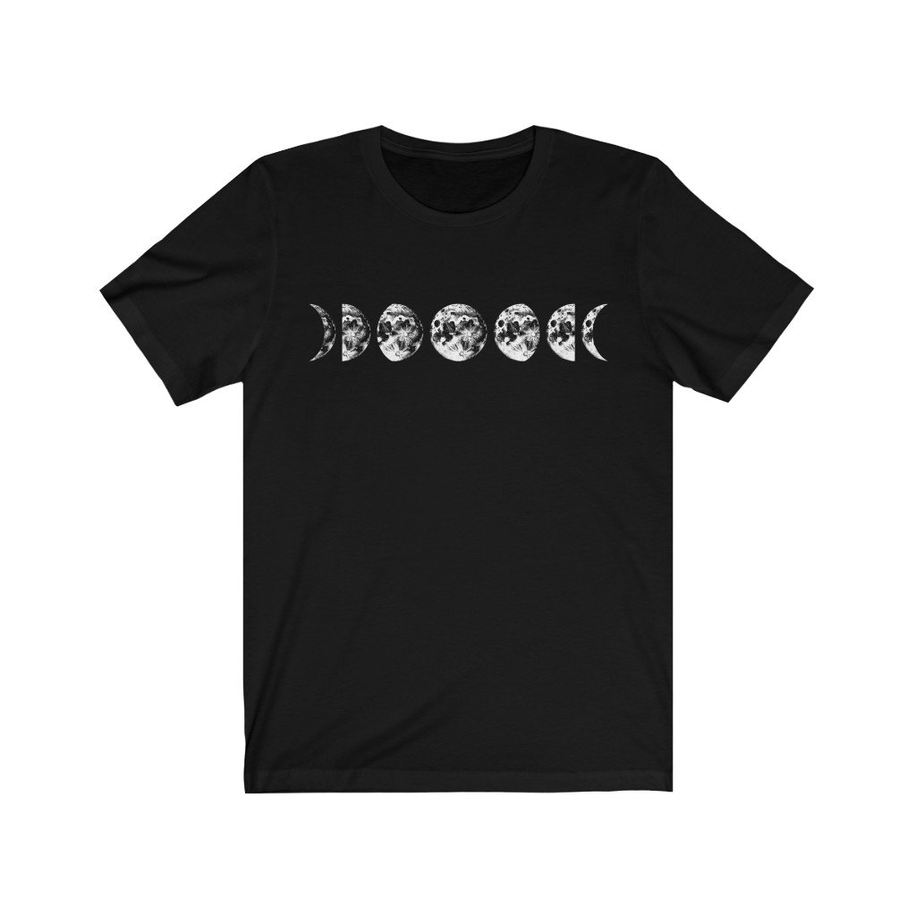 T-Shirt Black / L Moon Phases Shirt - Moon Shirt - Moon Phases - Unisex