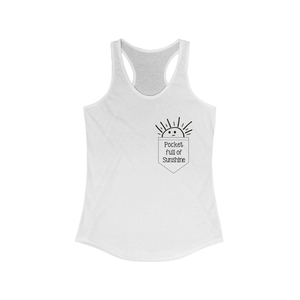Tank Top Solid White / L Pocket Full Of Sunshine women tank tops, short sleeve ladies cotton summer muscle tee, small - large plus size