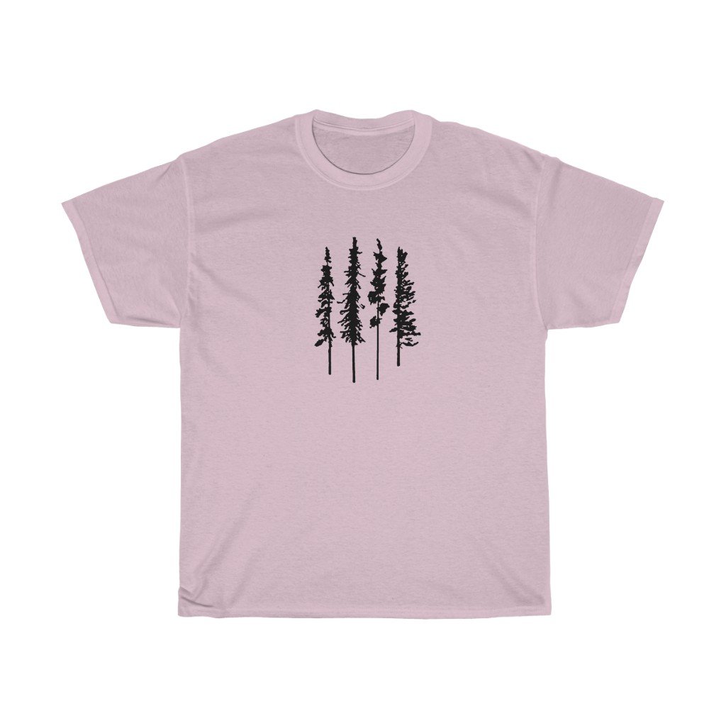 T-Shirt Light Pink / S Skinny Pine Trees men tshirt tops, short sleeve cotton man tee shirt t-shirt, small - large plus size