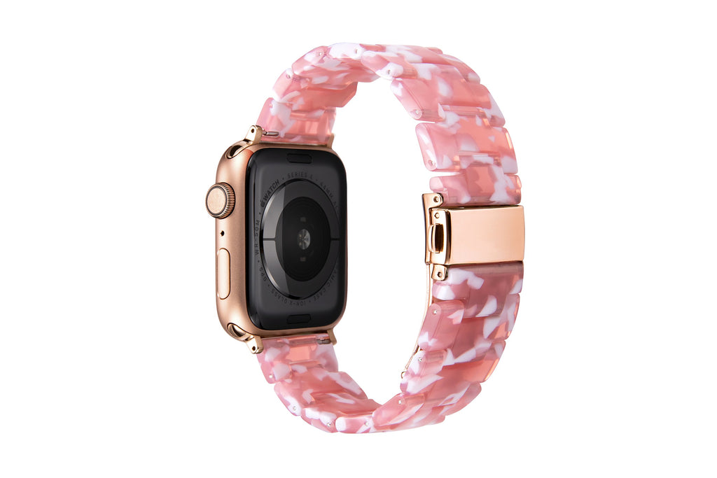 Watchbands red flower / 42mm or 44mm Resin Watch strap for apple watch 5 4 band 42mm 38mm correa transparent steel for iwatch series 5 4 3/2/1 watchband 44mm 40mm|Watchbands
