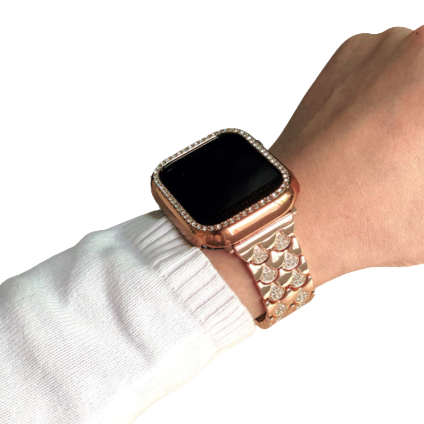 Designer Inspired Diamond Bracelet Band for Apple Watch Champagne Gold / 38/40/41mm