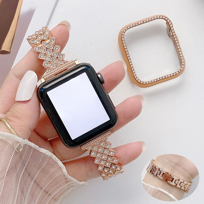 Woman Metal Premium Steel for Apple Watch band+case Series