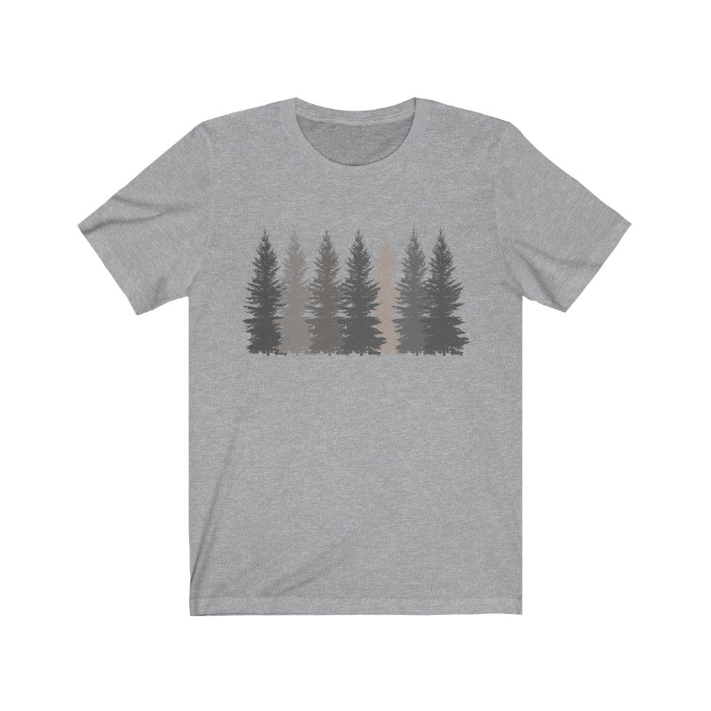 T-Shirt Athletic Heather / L Trees t shirt | Men's T-shirt | Nature shirt | Hiking shirt | Graphic Tees | Forest Tshirt