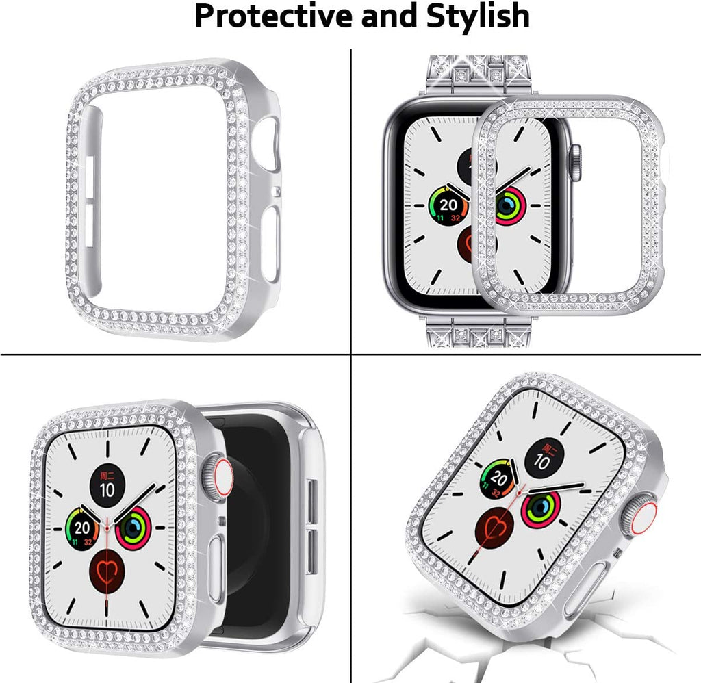 Diamond Strap + Case For Apple Series 7 6 Bracelet High-Quality Steel