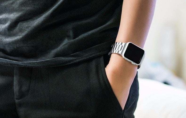 Case + Strap For Apple Watch Series 7 6 5 Premium Steel Metal Bracelet