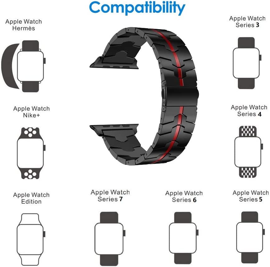 Steel Strap For Apple watch 7 band 38mm 42mm 44mm Correa For iWatch series 7 6 se 5 4 3 41 45mm 40mm Metal adjustable Bracelet| |