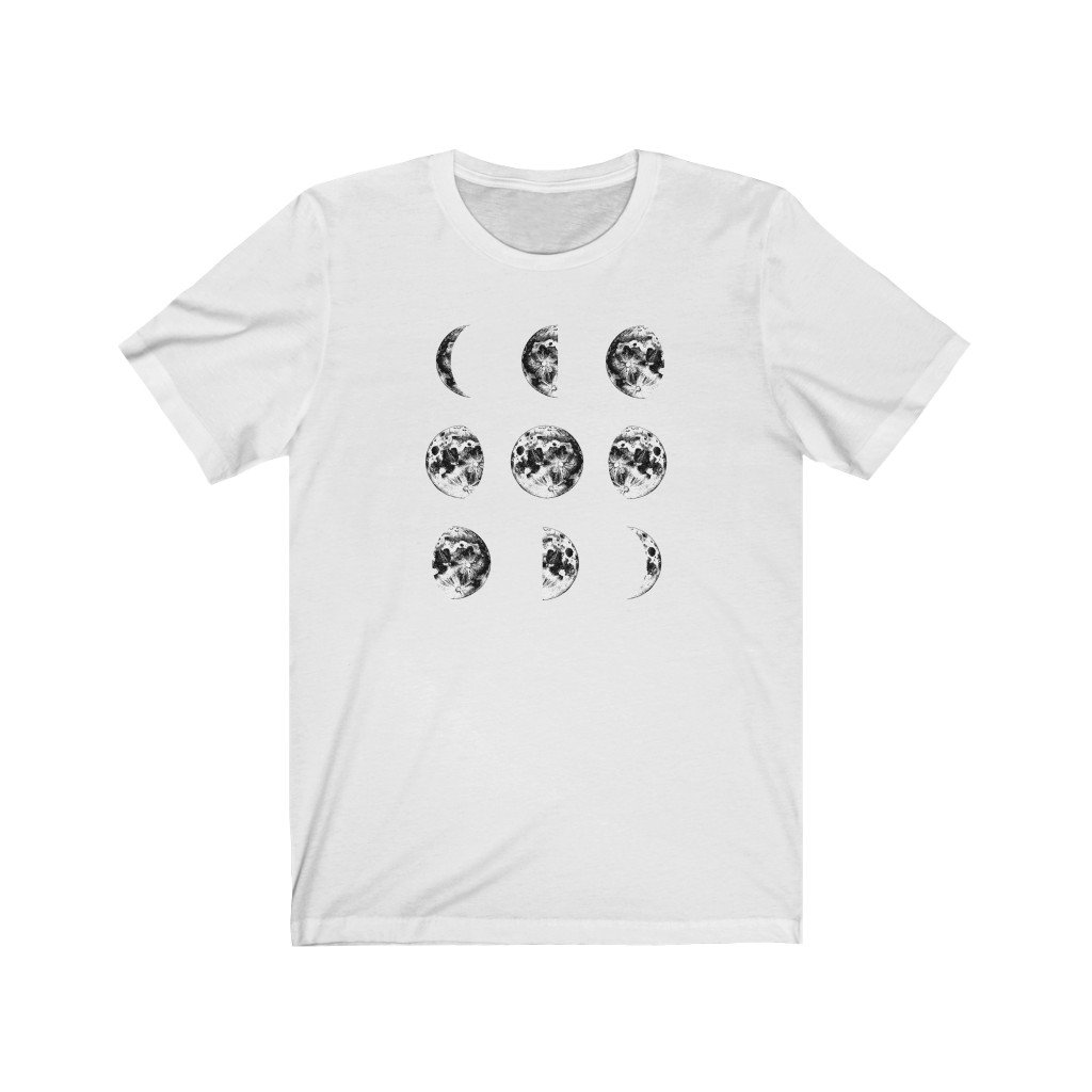 T-Shirt White / S Moon Phases Shirt - Moon Shirt - Moon Phases - Unisex