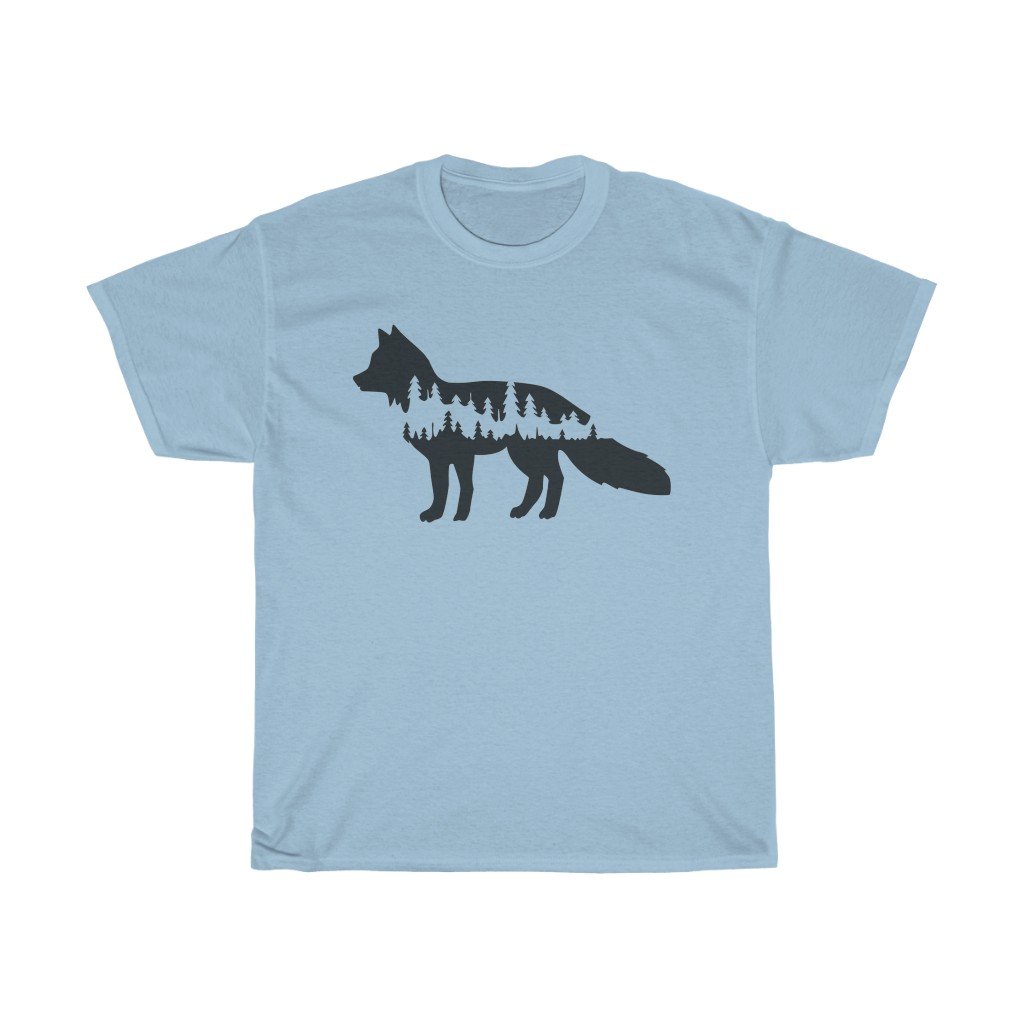 T-Shirt Light Blue / S Wolf Shadow shirt design, simple plain design animal prints, cute tee for men & women, unisex tee-shirts, plus size shirts