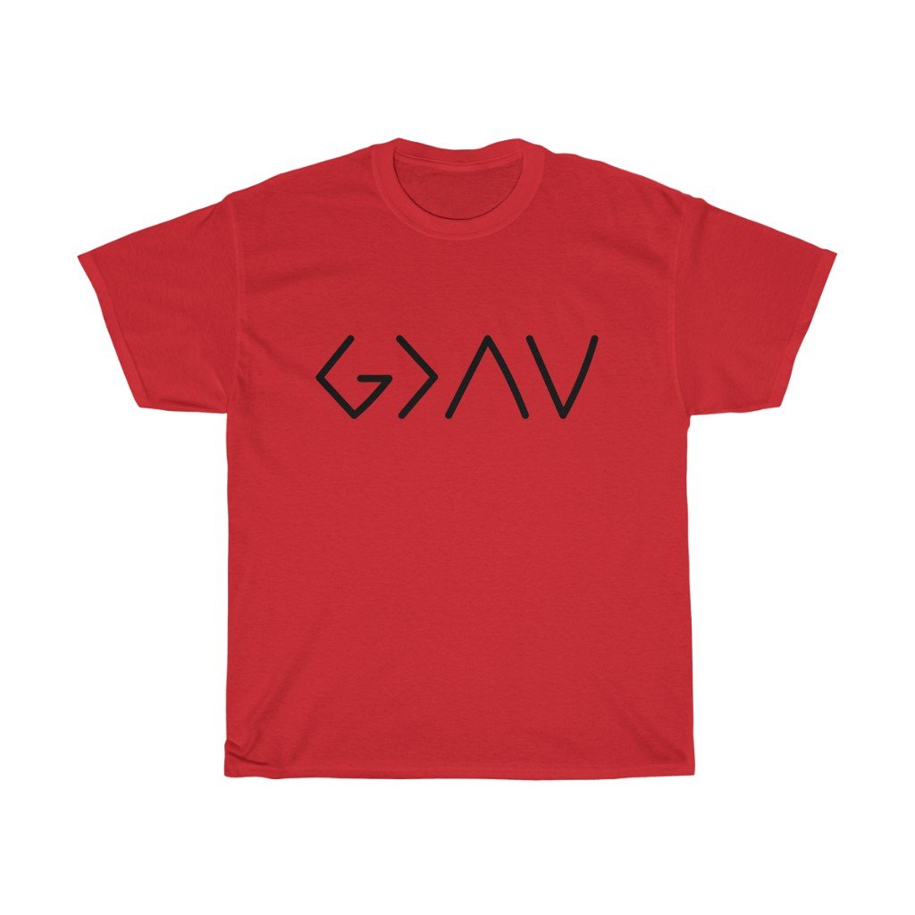 T-Shirt Red / L God Is Greater Than The Highs And The Lows women tshirt tops, short sleeve ladies cotton tee shirt  t-shirt, small - large plus size