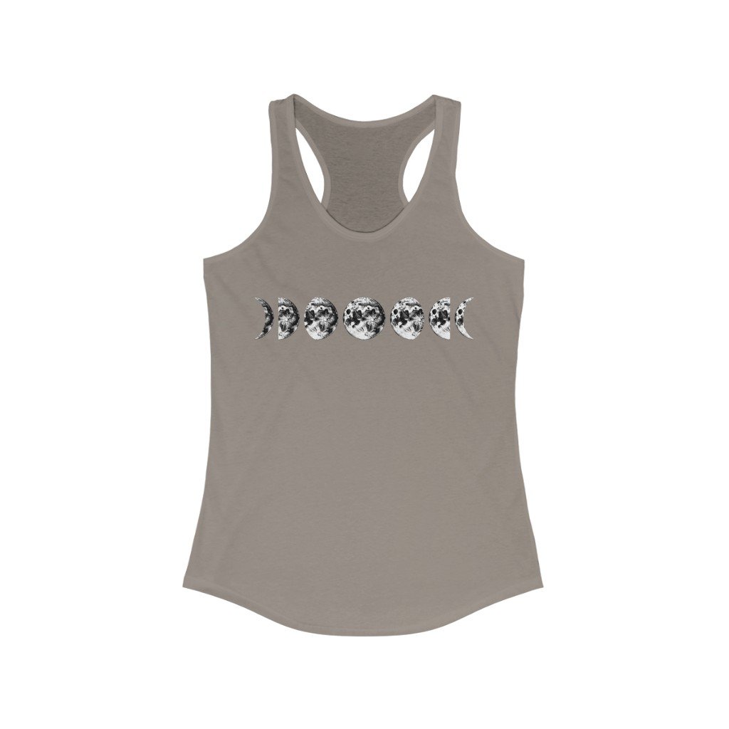 Tank Top Solid Warm Gray / XS Moon Phases Tank Top - Moon Tank Top - Moon Phases Tank Top