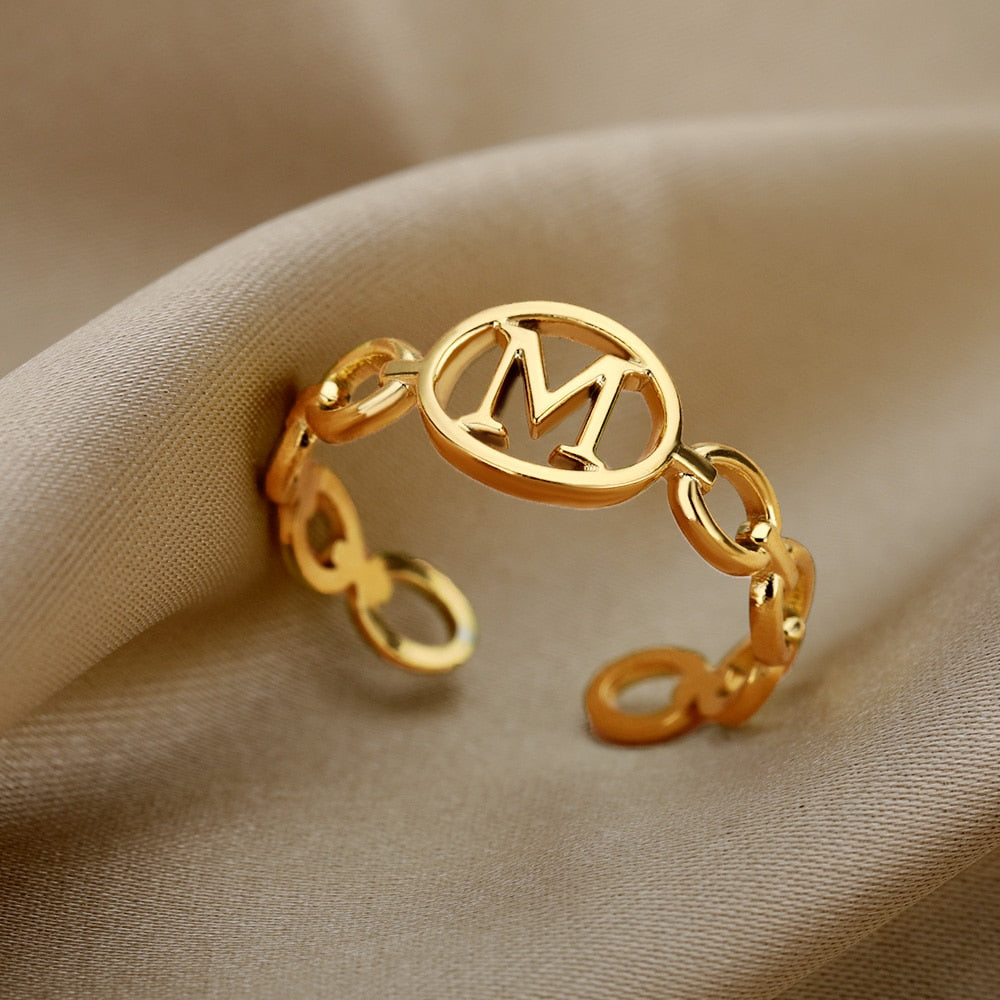 initial letter m ring stainless steel| Alibaba.com